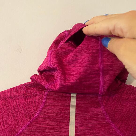 New Balance Fuchsia Purple Hoodie Running Jacket Mockneck Women's size Small - Picture 9 of 11